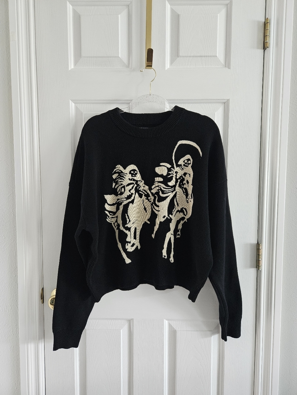 NWOT PacSun/Pacific Sunwear Grim Reaper Knit Sweater - Picture 10 of 11